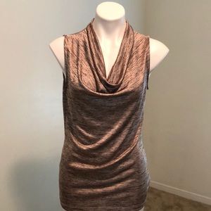 Worthington Champagne Sleeveless Cowl Neck Blouse
